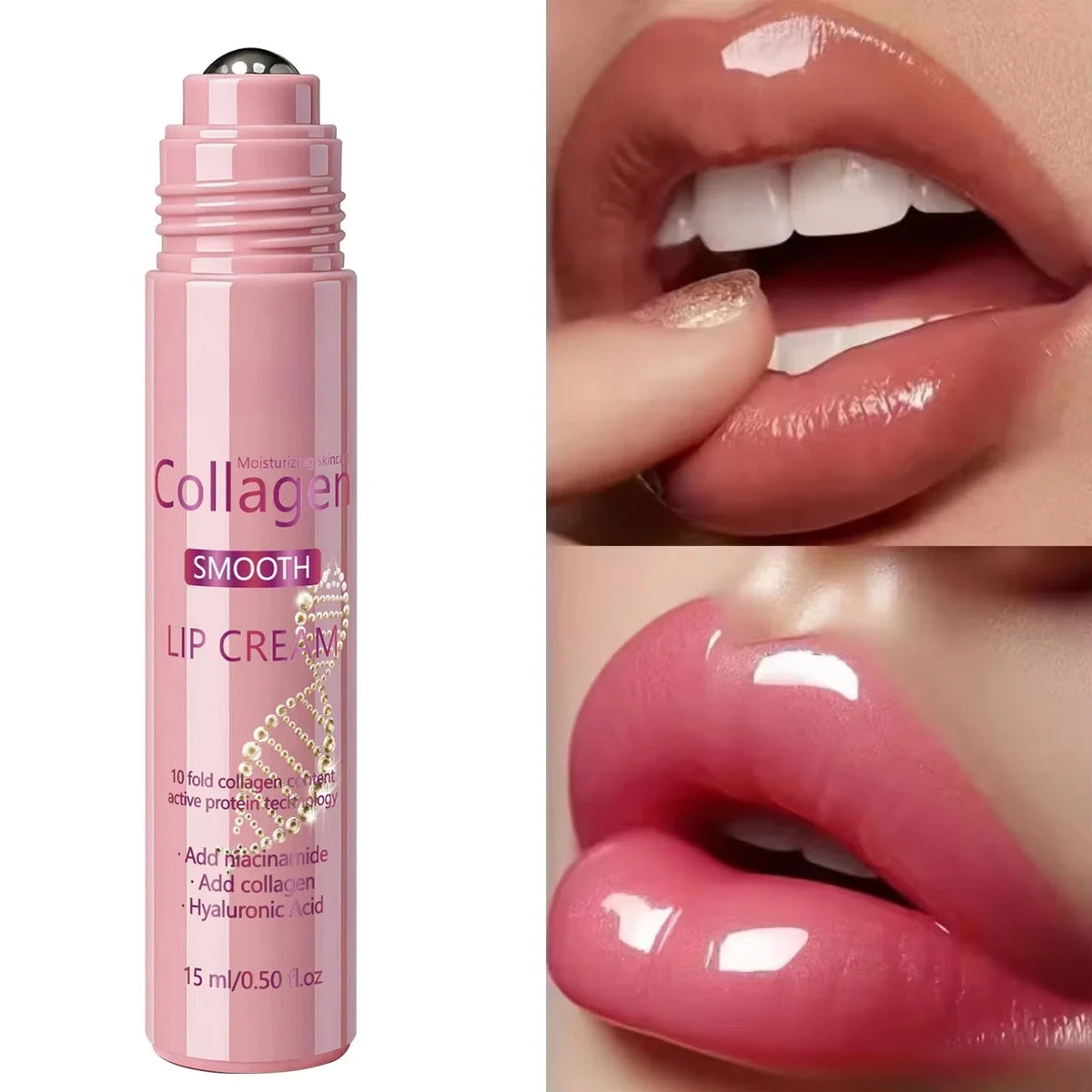 Volumizing Plumping Lip Cream Collagen Hyaluronic Acid Niacinamide Hydration Repair Chapped Lips Lip Gloss Lipstick Care