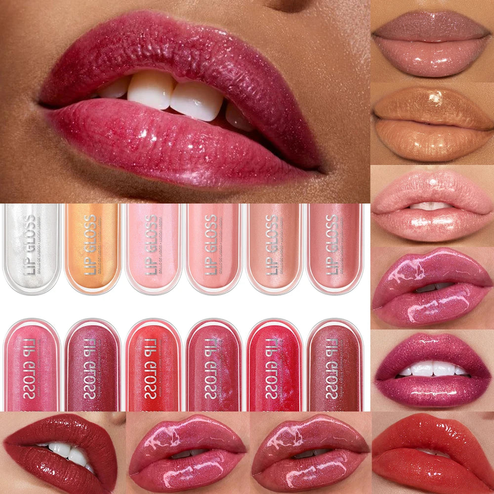 12 colors mirror fine flash liquid lipstick pearlescent color waterproof sweatproof non-stick cup lip gloss
