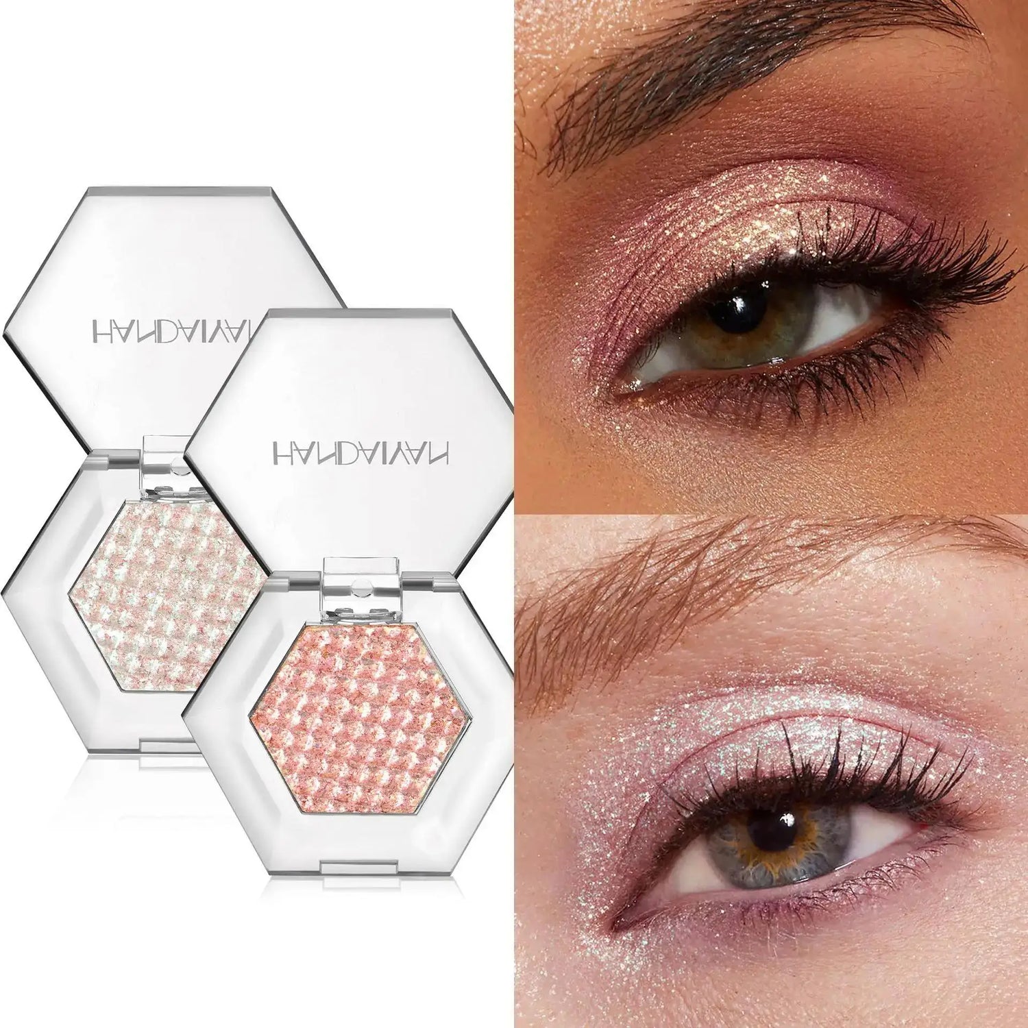 Hexagonal Eye Shadow Palette Ultra Fine Glitter Holographic Highlighter Chameleon Makeup Brighten Long Lasting Waterproof