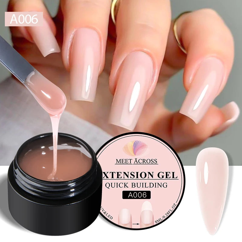 8ml Nude Pink White Quick Extension Gel Nail Polish Vernis Semi Permanent UV Construction Gel For Nail Extensions Nail Supplies