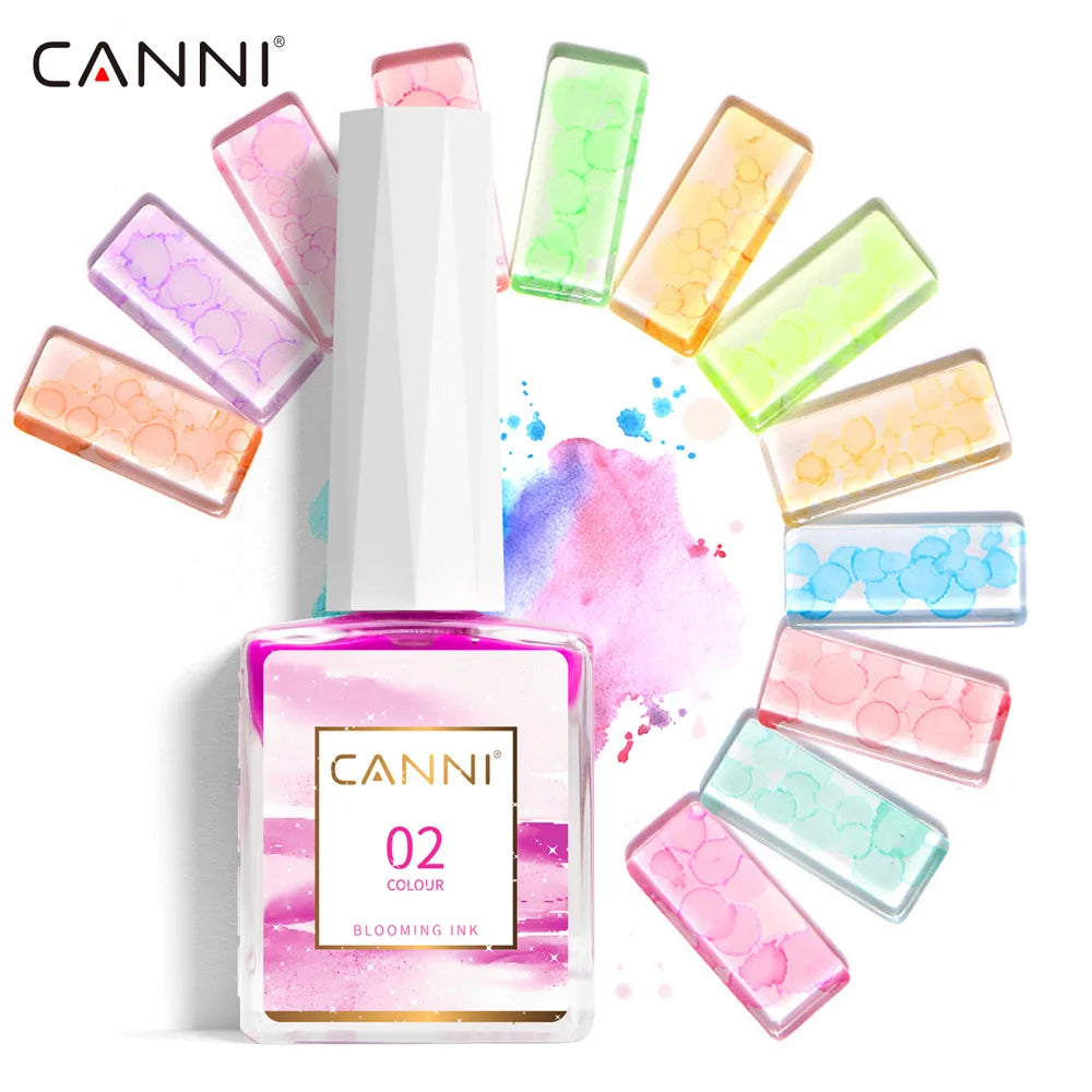 CANNI TPO FREE 9ml Blooming Marble Watercolor Ink Air Dry Spreading Effect Lacquer Blossom Nail Gel Varnish Manicure 24 Colors