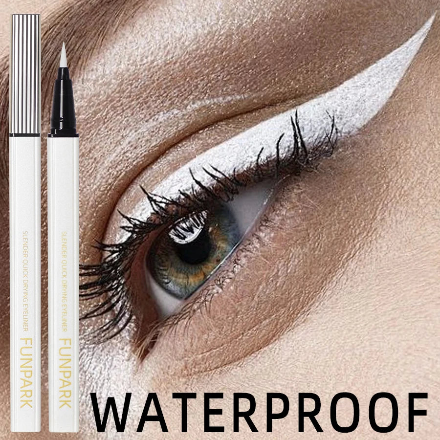 1PC White Liquid Eyeliner Pen Matte Long Lasting Waterproof Eye Liner Pencil Quick-drying Non-smudge Eye Makeup for Women Cosmet