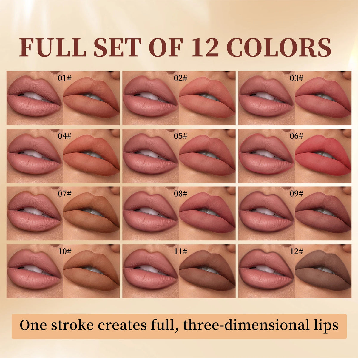 QIBEST 12 Colors Matte Lipstick Lipliner Pen Makeup Sets Waterproof Lasting Lip Liner Pencil Contour Lipstick Pen Lip Cosmetics
