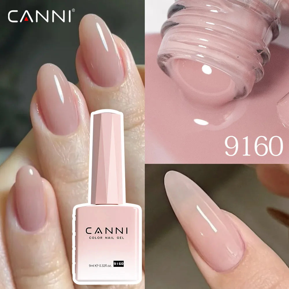 CANNI HEMA FREE Gel Nail Polish No TPO Translucent Jelly Gel Smooth Consistency Soak Off UVLED Semi Permanent Gel Round Brush9ml