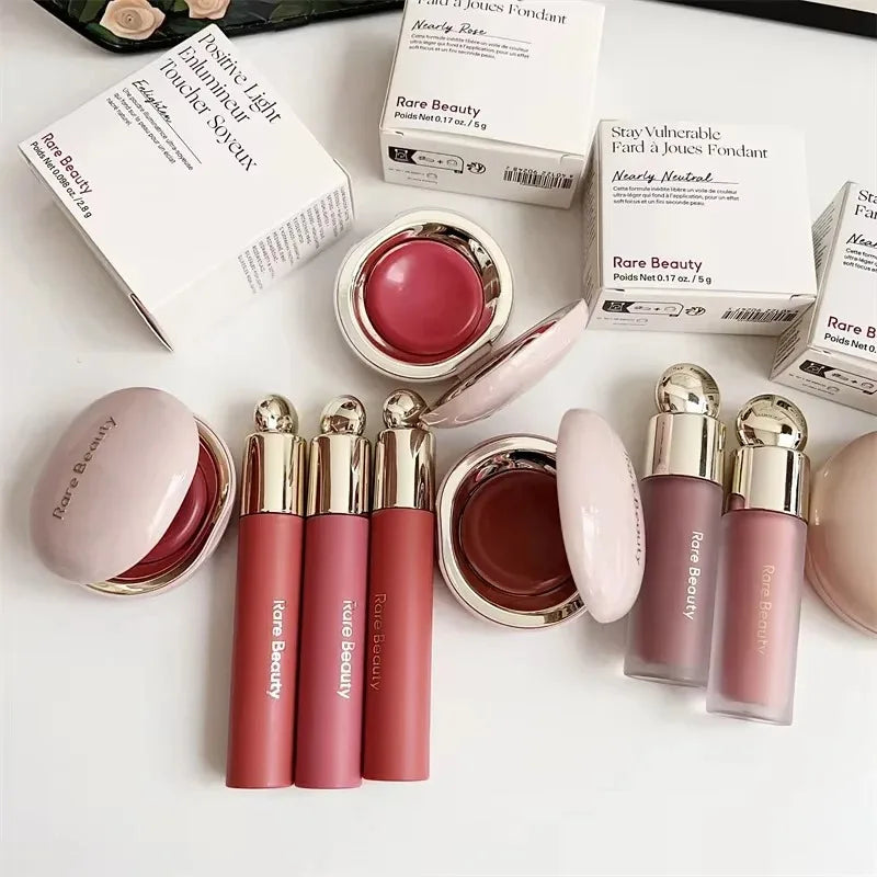 Rare Beauty Soft Pinch Lip Stain and Liquid Highlighter Dewy Plumping Lasting Waterproof Glossy Shine Natural Flush Face Makeup