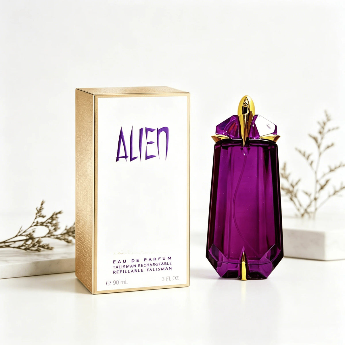 Mugler Alien Talisman Eau de Parfum 90ml Purple Faceted Crystal Refillable Bottle Amber Floral Woody Scent Long Lasting Women Perfume Spray Elegant Gift For Her