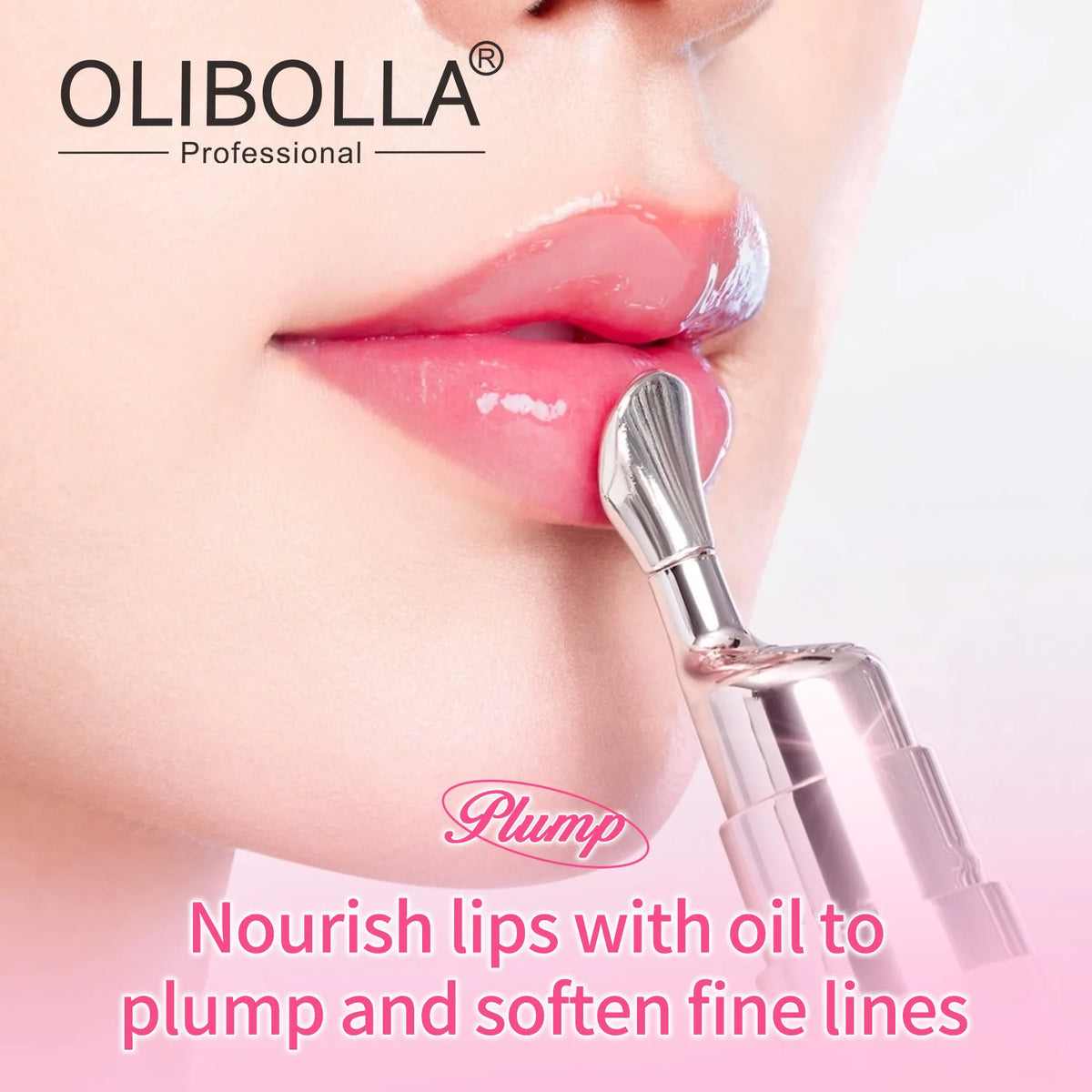 OLIBOLLA Metal Massage Head Mirror Lip Glaze essence Liquid Moisturizing Lip Enrichment and Fading Lip Lines