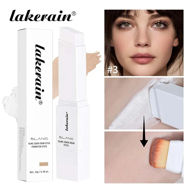 Color Changing White Foundation Concealer Stick Blanca Korean Makeup Base Natural Foundation High Coverage Face Color Corrector