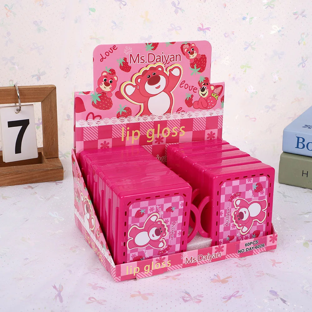 5PCS/set Cute Bear Lip Gloss Set  Lip Oil Moisturizing Longlasting Lip Gloss Girls Lips Makeup Gifts