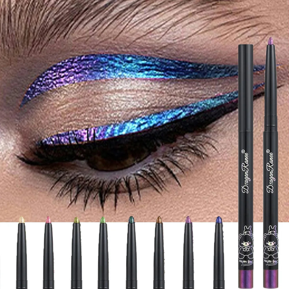 Chameleon Eyeliner Gel Pen Waterproof Shiny Chrome Eye Shadow Liner Pencil Glitter Pearl Green Gold Lying Silkworm Eyes Makeup