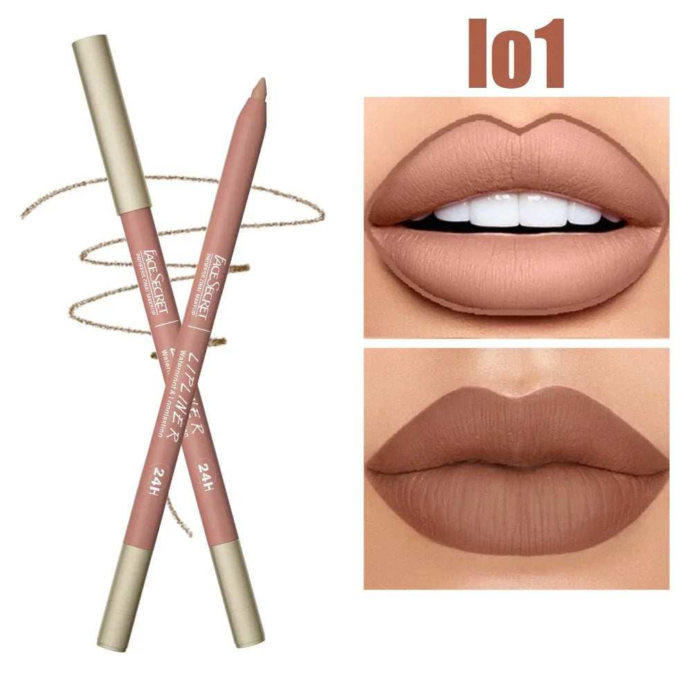 Face Secret Waterproof Liners Makeup Lipliner 12 Colors Matte Velvet Lipstick Pen / Liptint Long Lasting Waterproof Lip Tint