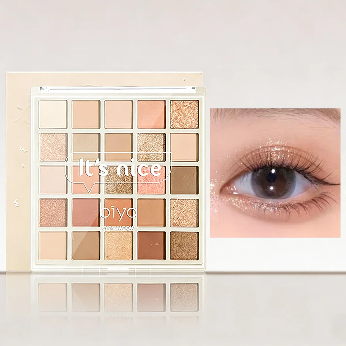 25 Color Eyeshadow Palette - Matte and Shimmer, High Pigmy Brown Nude, Coffee Chocolate Student Party Daily Stage Makeup