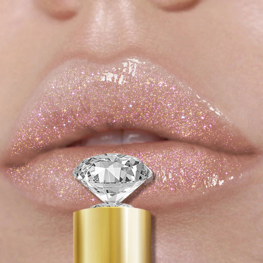 9 Colors Diamond Shimmer Glitter Lip Gloss Moisturizing Liquid Lipstick Pearl Color Lip Glaze Sexy Red Pink Lip Makeup Gifts