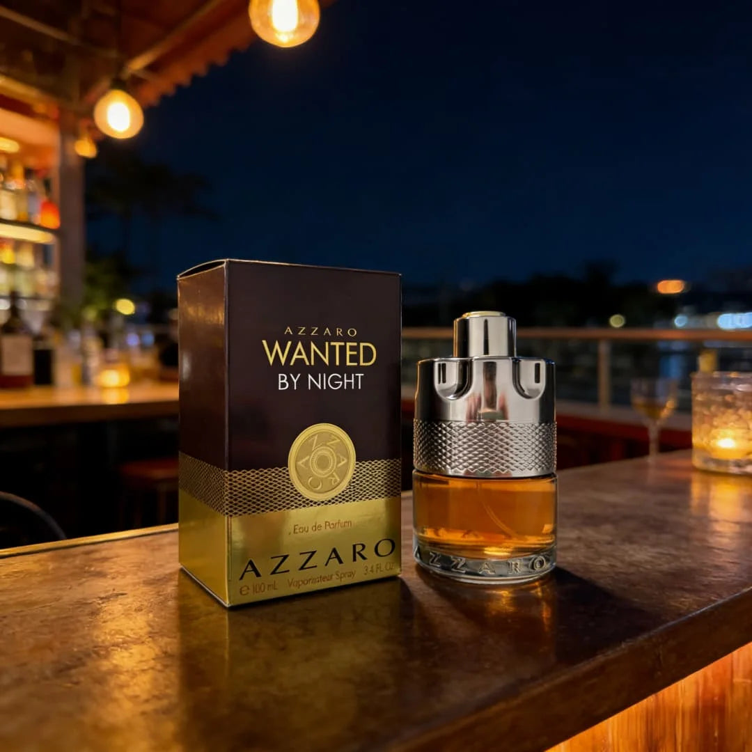 Azzaro Wanted By Night EDP | Revolver bottle, bold spicy-woody notes, night masculine vibe