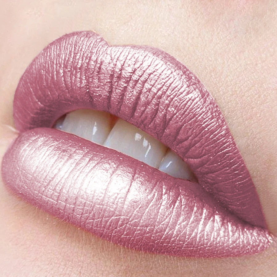 7 Colors Sparkling Metallic Finish Lipstick Hydrating Red Pink Glitter Lip Tint Shine Lip Color Highly Pigmented Lip Makeup Gift