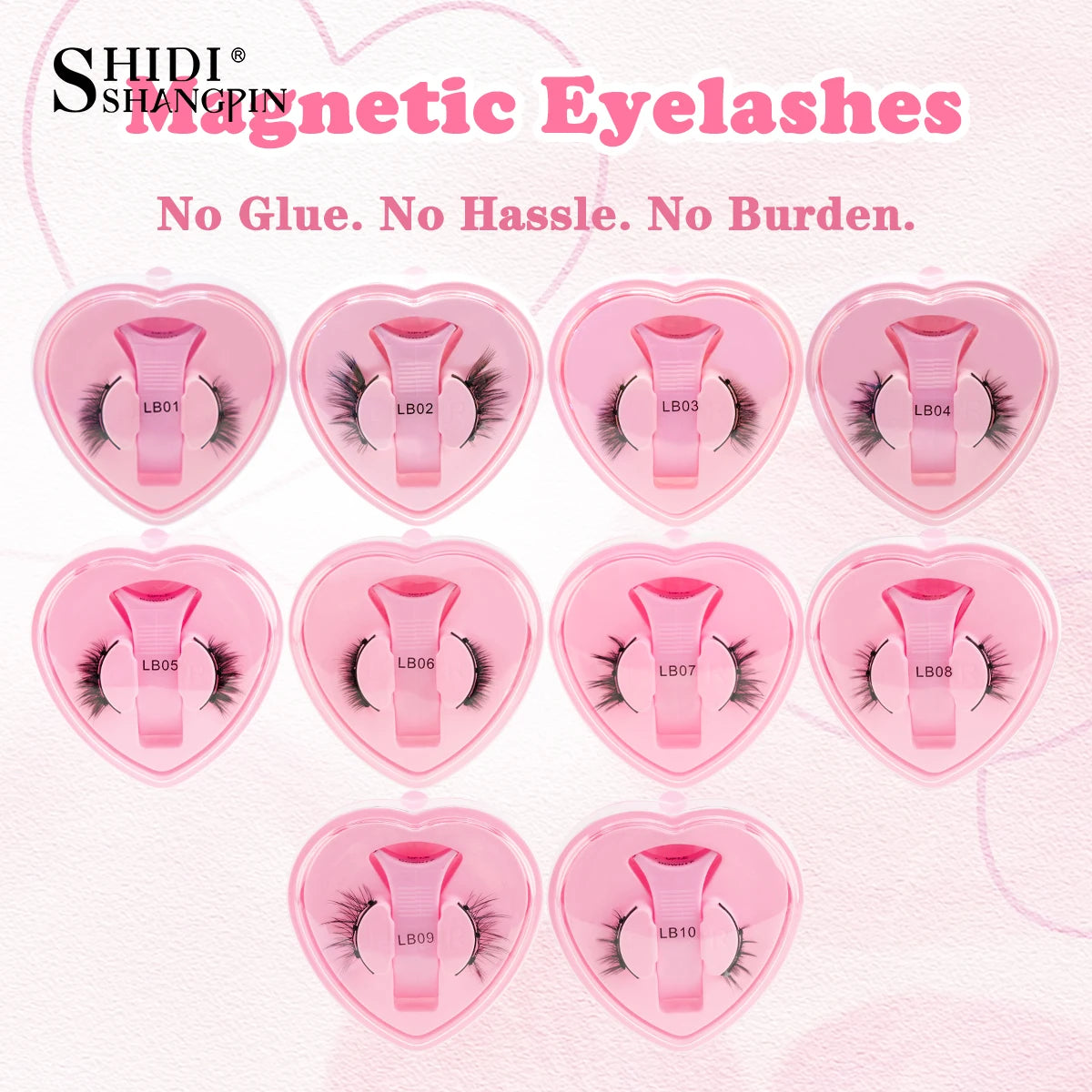 SHIDISHANGPIN 1Pair Reusable Magnetic Eyelashes Tweezers Set No Glue Needed 3D Natural False Eyelashes and Magnetic Tweezers Set