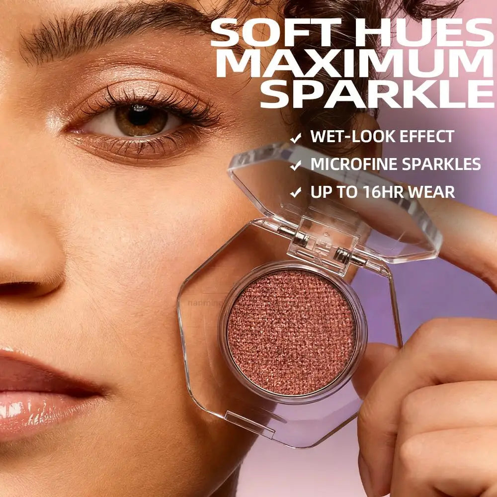 Monochrome Flash Eye Shadow Plate Is Delicate,Clear,Shiny, Pearly,Broken Diamond,Waterproof Long-lasting Color Eye Shadow Cream