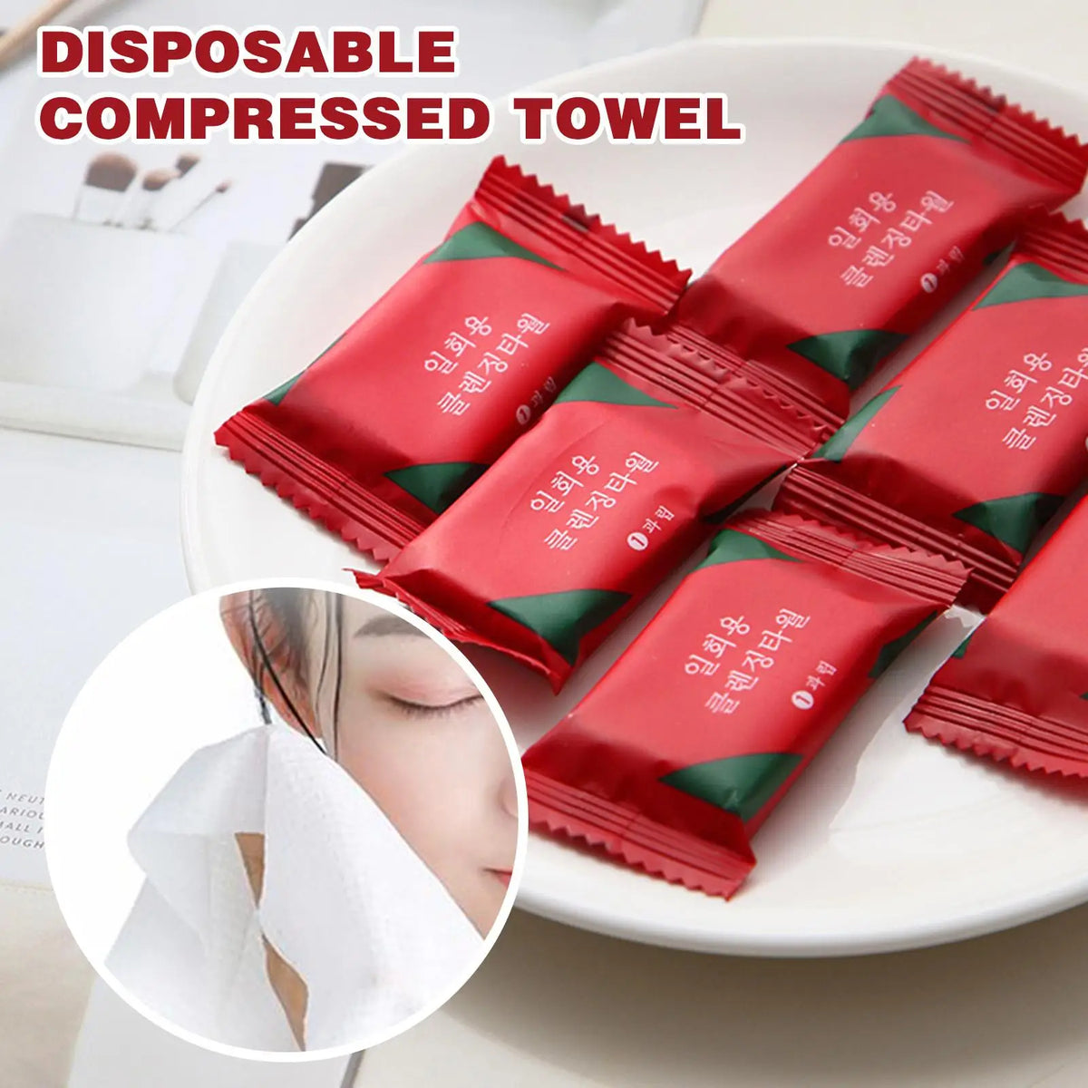 Compressed Face Towel Disposable Portable Travel Cleansing Wipes Soft Thickened Cotton Facial Towel for Makeup Removal