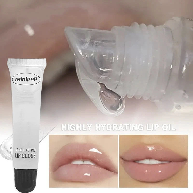 Lip Gloss Moisturizer Plumper Long Lasting Sexy Lips Pump Transparent Waterproof Volume Lip Clear Lipgloss Base Clear Lip Gloss