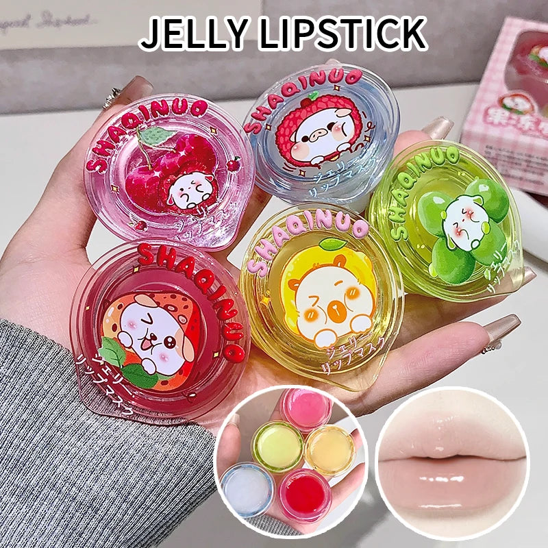 Shaqinuo Jelly Lip Mask Moisturizing and Hydrating Sleep Fruit Lip Balm for Students to Reduce Lip Lines and Prevent Dryness, a Must-Have Christmas Gift for Autumn and Winter.