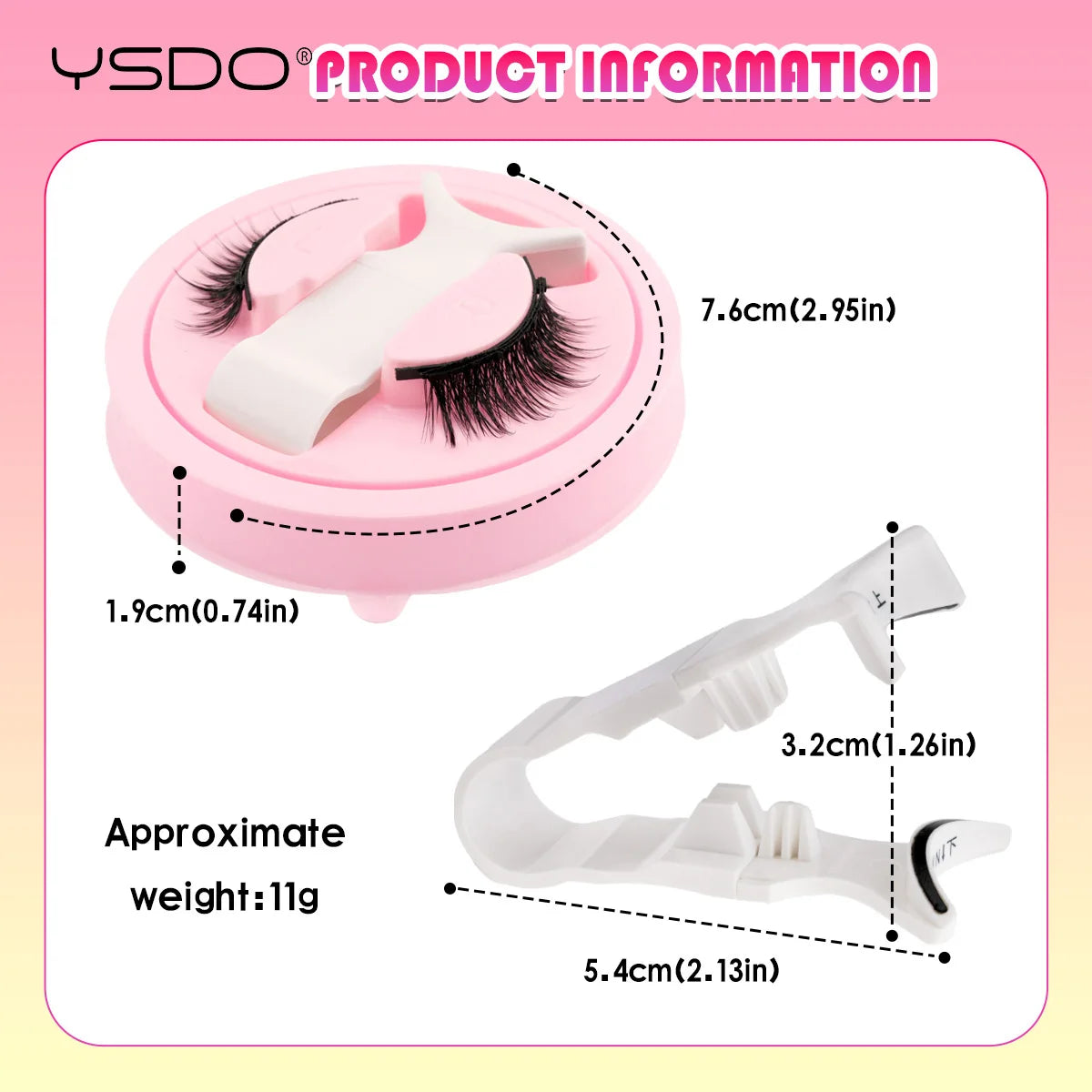 YSDO Magnetic Lashes Kit 1Pairs 3D Manga Reusable False Eyelashes With Micro Magnet Pieces Fake Mink Soft Natural Fluffy Makeup