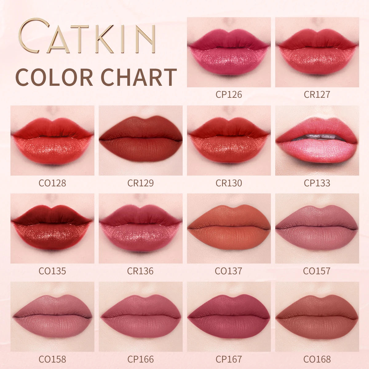CATKIN Matte Lipstick 2PCS Set Long Lasting for 24H，Lightweight Soft and Ultra Hydrating Lipsticks Infused with Vitamin E