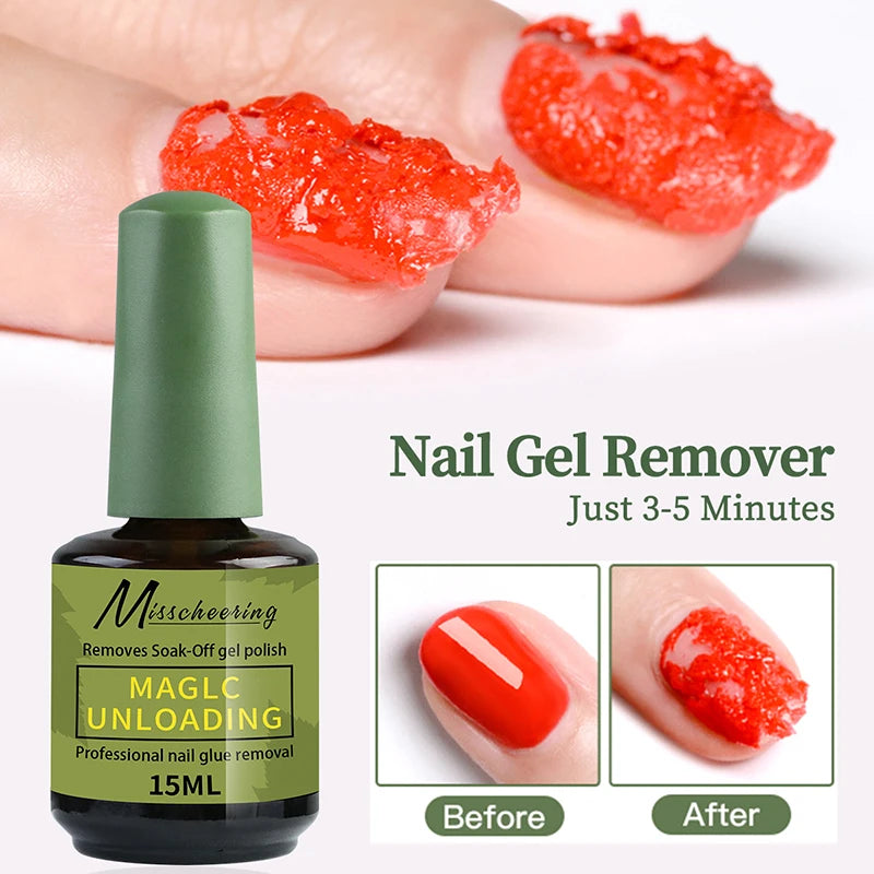 15ml Nail Polish Remover For Nails in 3-5 Minutes Easily Quickly Removes Semi Permanent Soak Off UV Gel Polish Burst Gel&nailoil