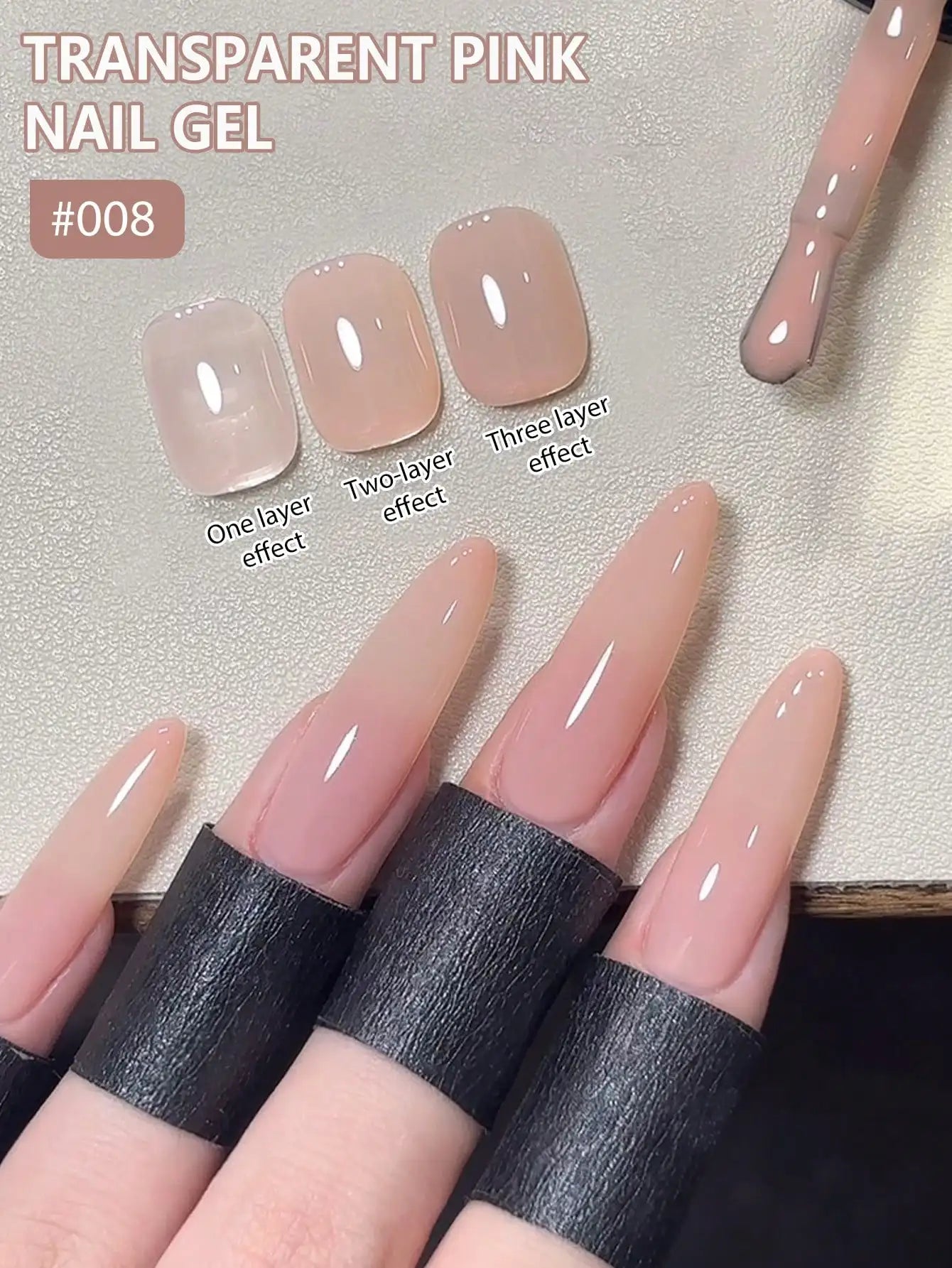 15ML Transparent Pink Gel Nail Polish Long-Lasting Nail Polish Gel Soaked Led/UV Gel Nail Polish Nail Salon Home Female Gifts