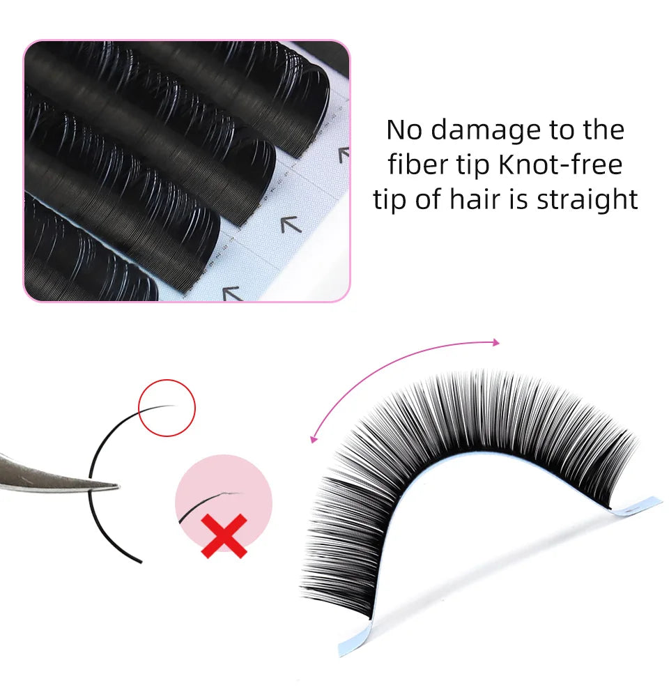Rujade Russian Volume Lashes All Sizes 6-20mm Faux Mink Individual Eyelashes Extensions Long/Short/Lower Lash Cashmere Eyelashes
