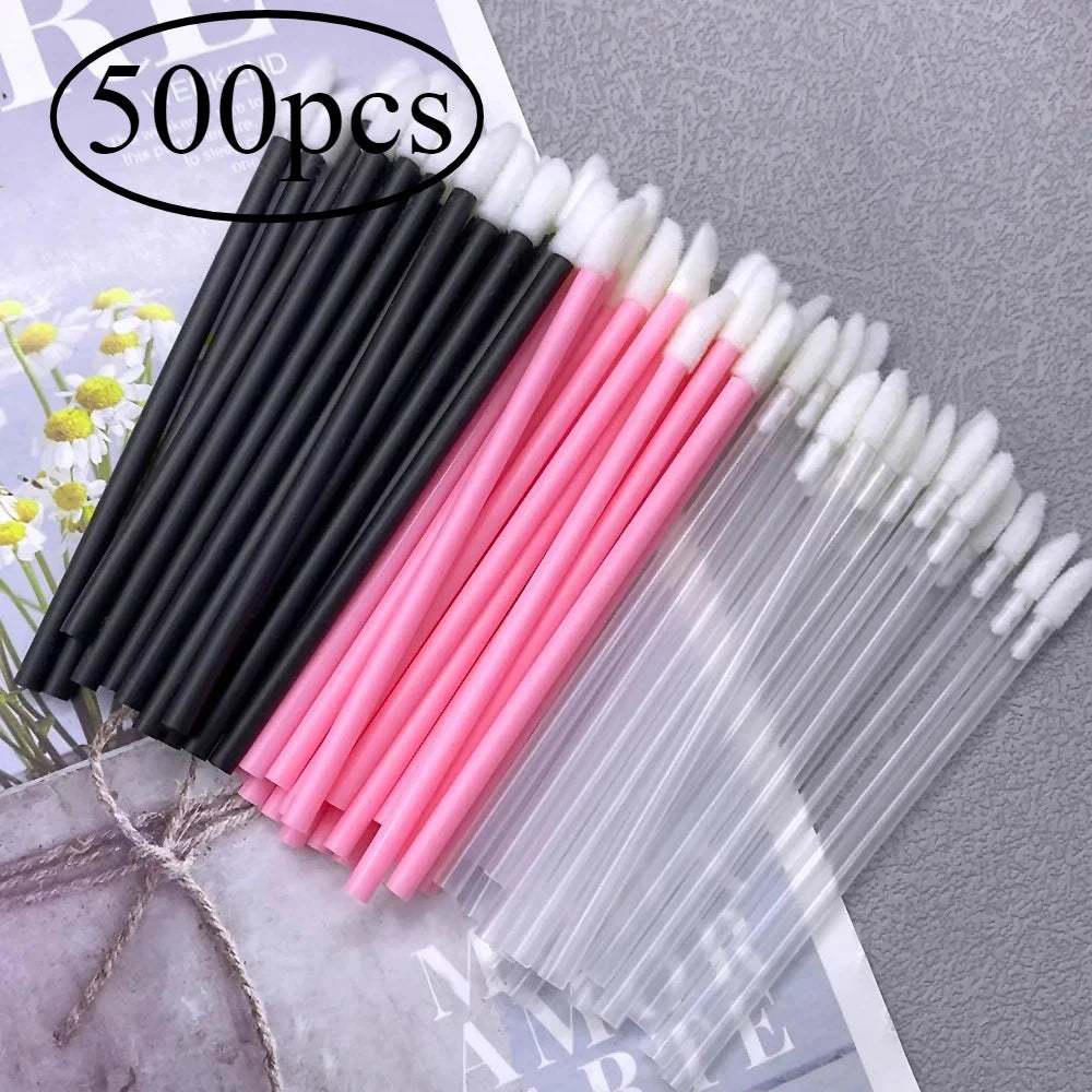 500pcs Lip Brush Disposable Lipstick Brush Eyelash Microbrush Mascara Wands Applicator Swab Eyelash Extension Tools Wholesale