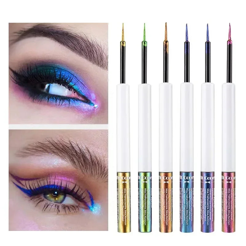 1PC Pearl Gloss Shiny Metallic Eyeshadow Liner Liquid Chameleons Eyeliner Multi Chrome Color Aurora Eye Makeup Glitter Pigment