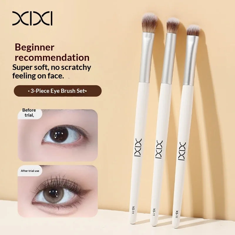 3pcs Professional Eye Makeup Brushes Set，Eyeshadow Blending Brush，Soft Non-Scratch，Travel Makeup Kit