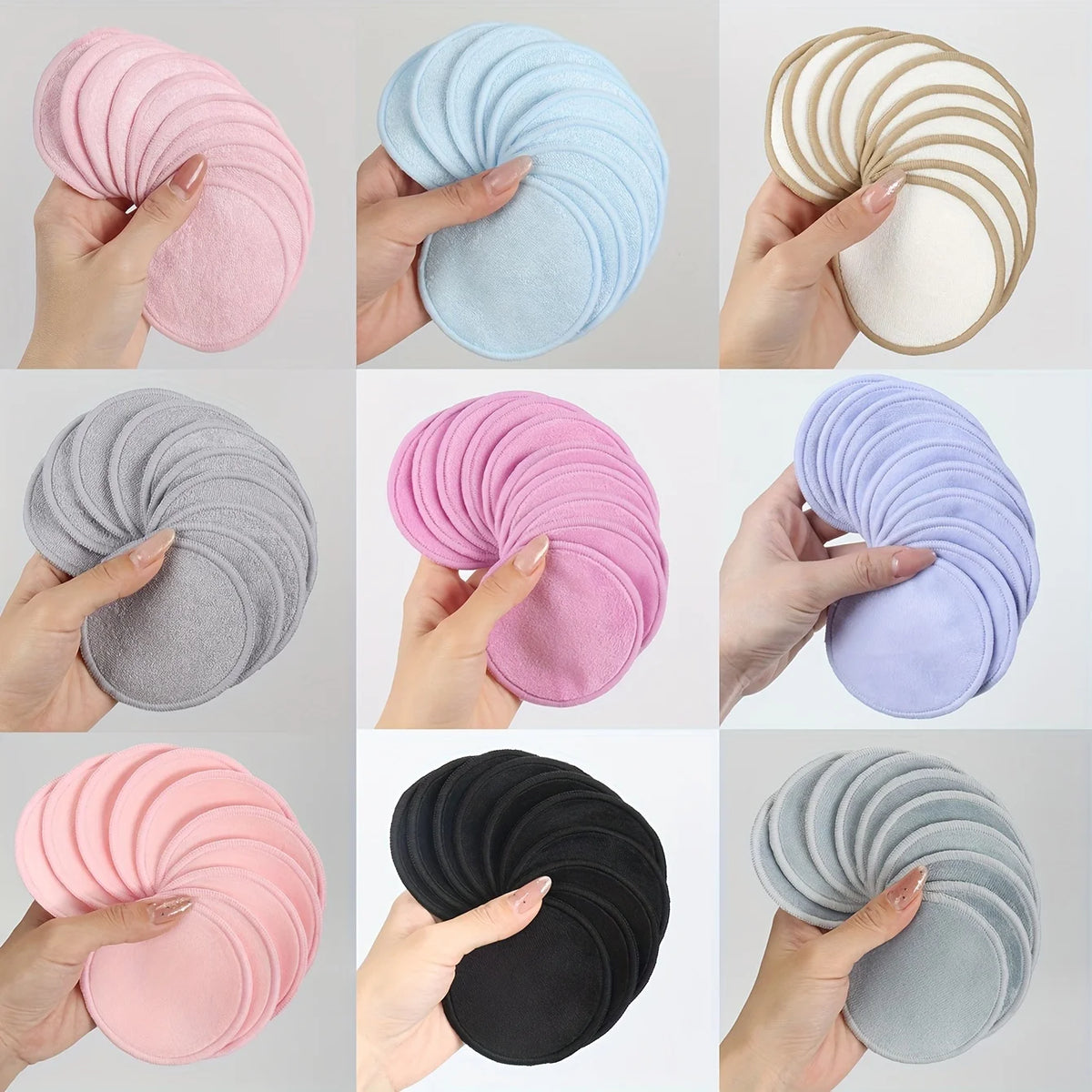 10 Reusable Makeup Remover Pads, A Gentle Facial Cleansing Sponge Suitable for All Skin Types, Odorless, Beauty Tool
