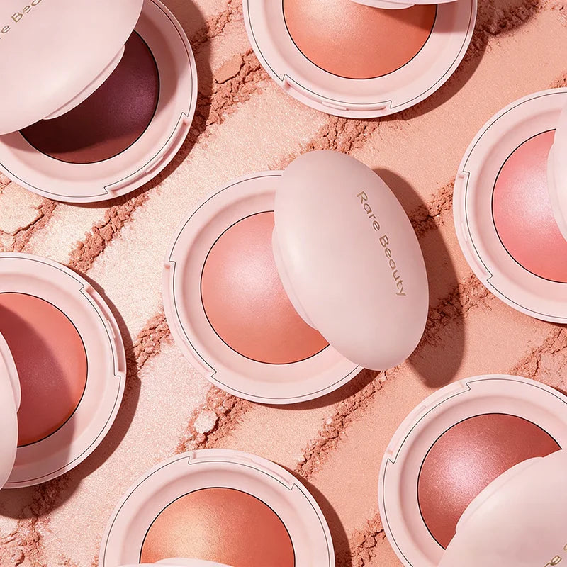 Rare Beauty 2 IN 1 Blush Highlighter Powder Palette Baked Silky Smooth Shimmer Glow Long Lasting Blendable Natural Face Makeup