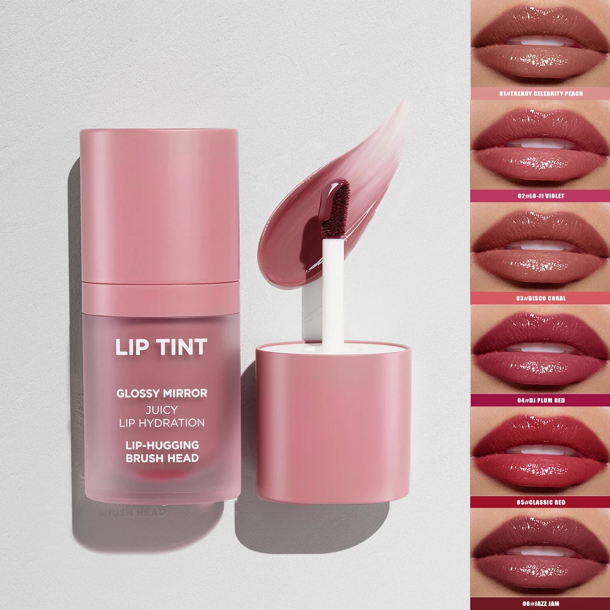 6 Colors Matte Velvet Lip Gloss Waterproof Non-stick Cup Long Lasting Moisturizing Lipstick Full Hydrating Lip Tint Daily Makeup