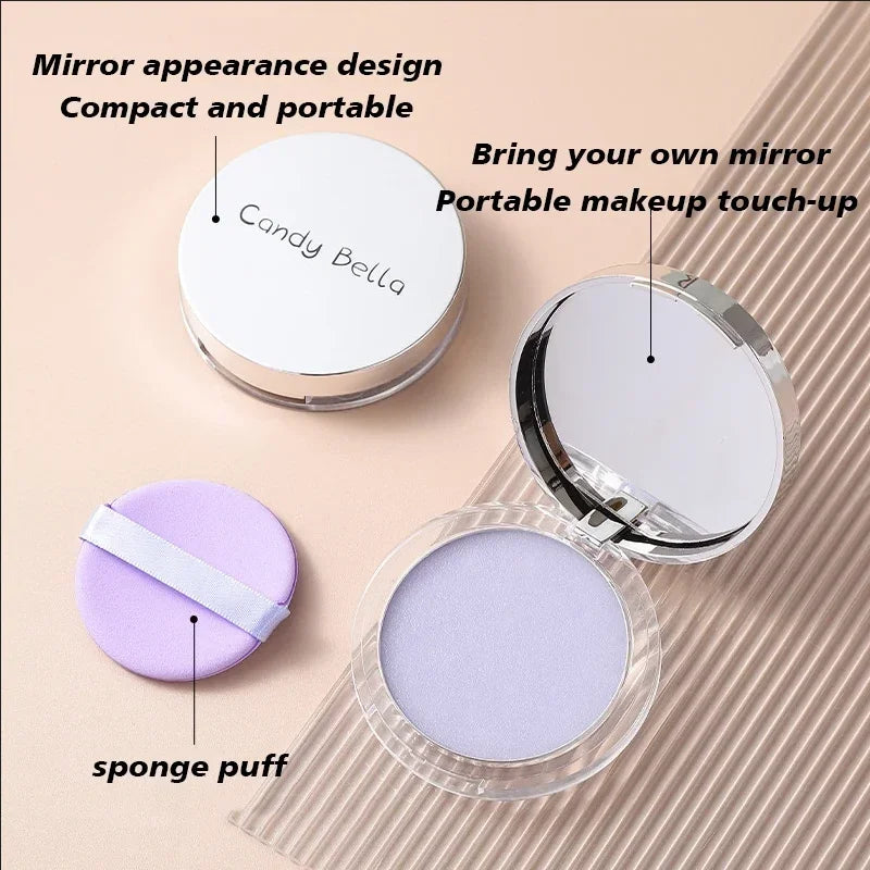 Lavender Pressed Powder Matte Powder Lasting Oil Control Full Coverage Face Compact Setting Powder Makeup Foundation Cosmetics