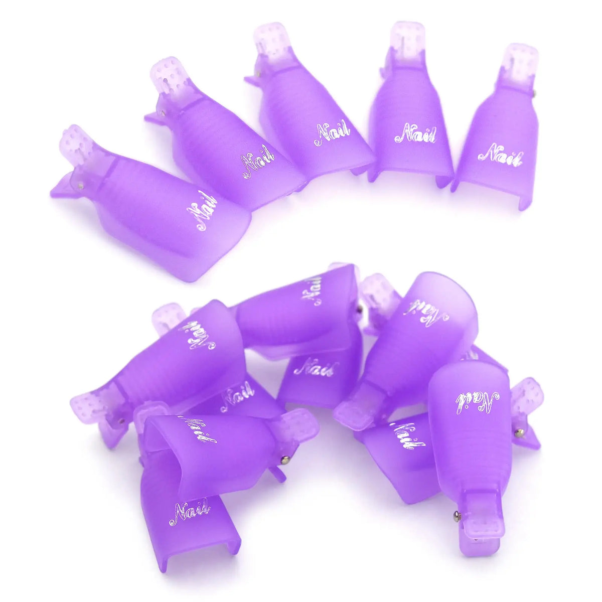 10 Pcs Nail Polish Remover Clip Soak Off Cap for Gel and Acrylic Nails Finger Soak Off Remover Clip Manicure Pedicure Tool Kit