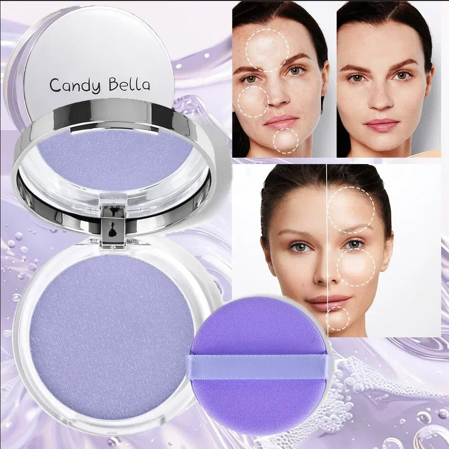 Lavender Pressed Powder Matte Powder Lasting Oil Control Full Coverage Face Compact Setting Powder Makeup Foundation Cosmetics