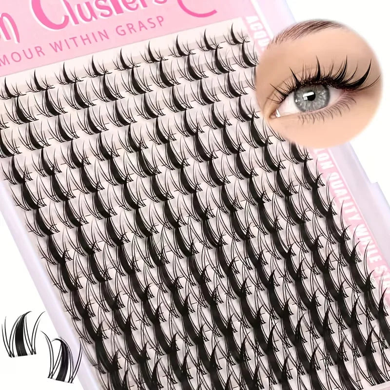 140pcs Fairy Eyelashes 8-18mm Manga Eyelashes C Curl - Pointed Anime Eyelashes Individual Lashes Ultra-Thin Invisible Eyelash