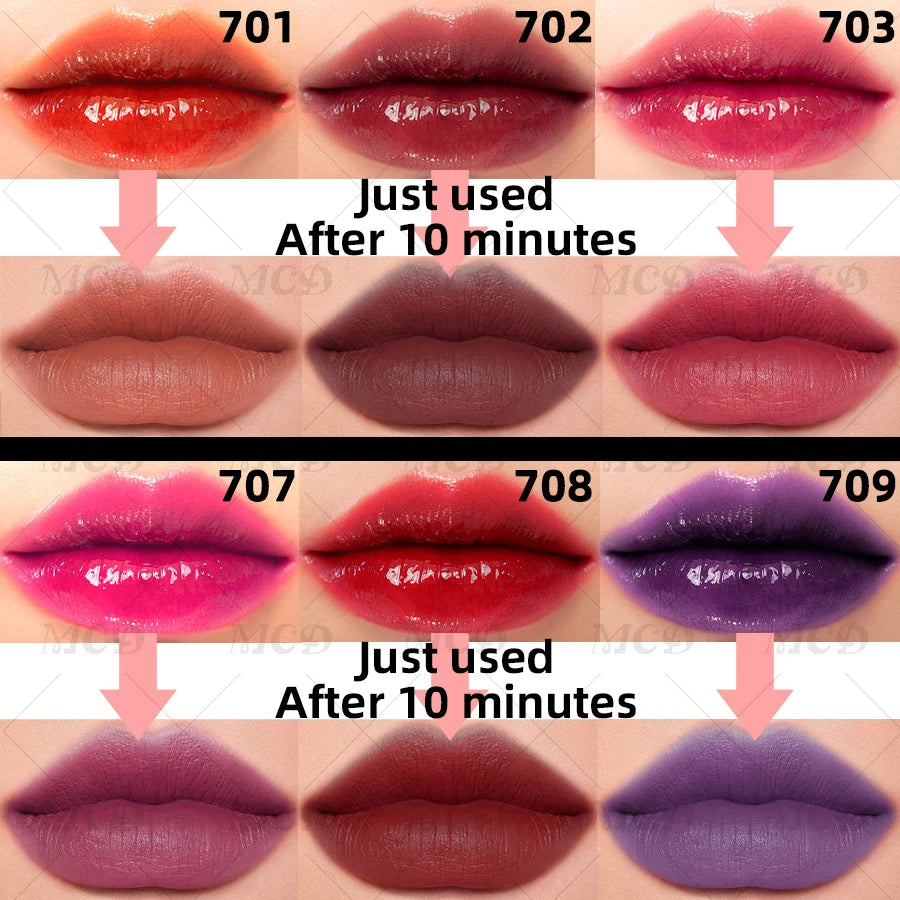 Waterproof Matte Lip Tint Long-lasting Lip Glaze Sexy Plump Lip Glow Oil Velvet Lip Gloss Stain Makeup Full Color Lip Cosmetic