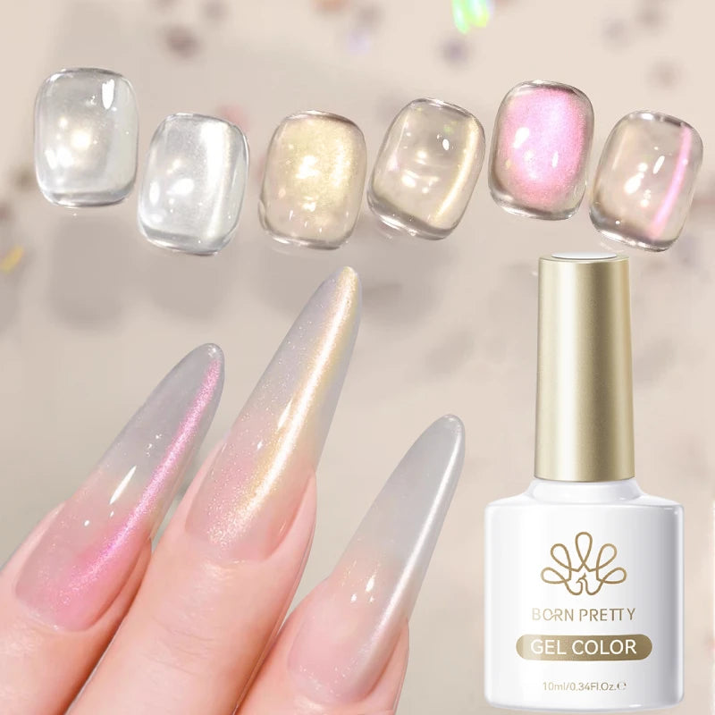 BORN PRETTY 10ml Pink Water Light Cat Magnetic Gel Polish Spaking Glitter UV LED Soak Off Gel Varnish Crystal DIY Manicure