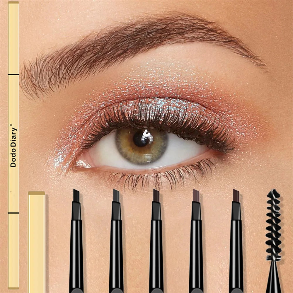 1/5Pcs Small Gold Bar Double-ended Eyebrow Pencil 3D Eyebrow Shape Long-lasting Without Smudging Slender Natural Makeup Pen