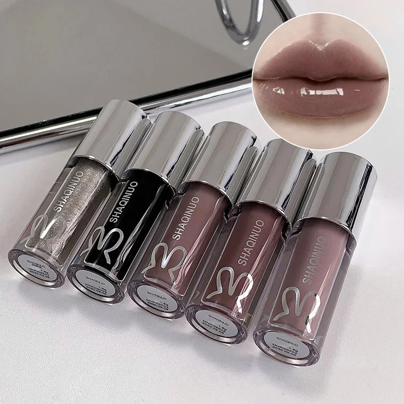 Xachinuo Color Lip Oil Gloss Water Mirror Effect Moisturizing Soothing Long-Lasting Hydrating Brightening Color Pure White Skin Effect 5 Colors to Choose from Autumn and Winter Must-Have