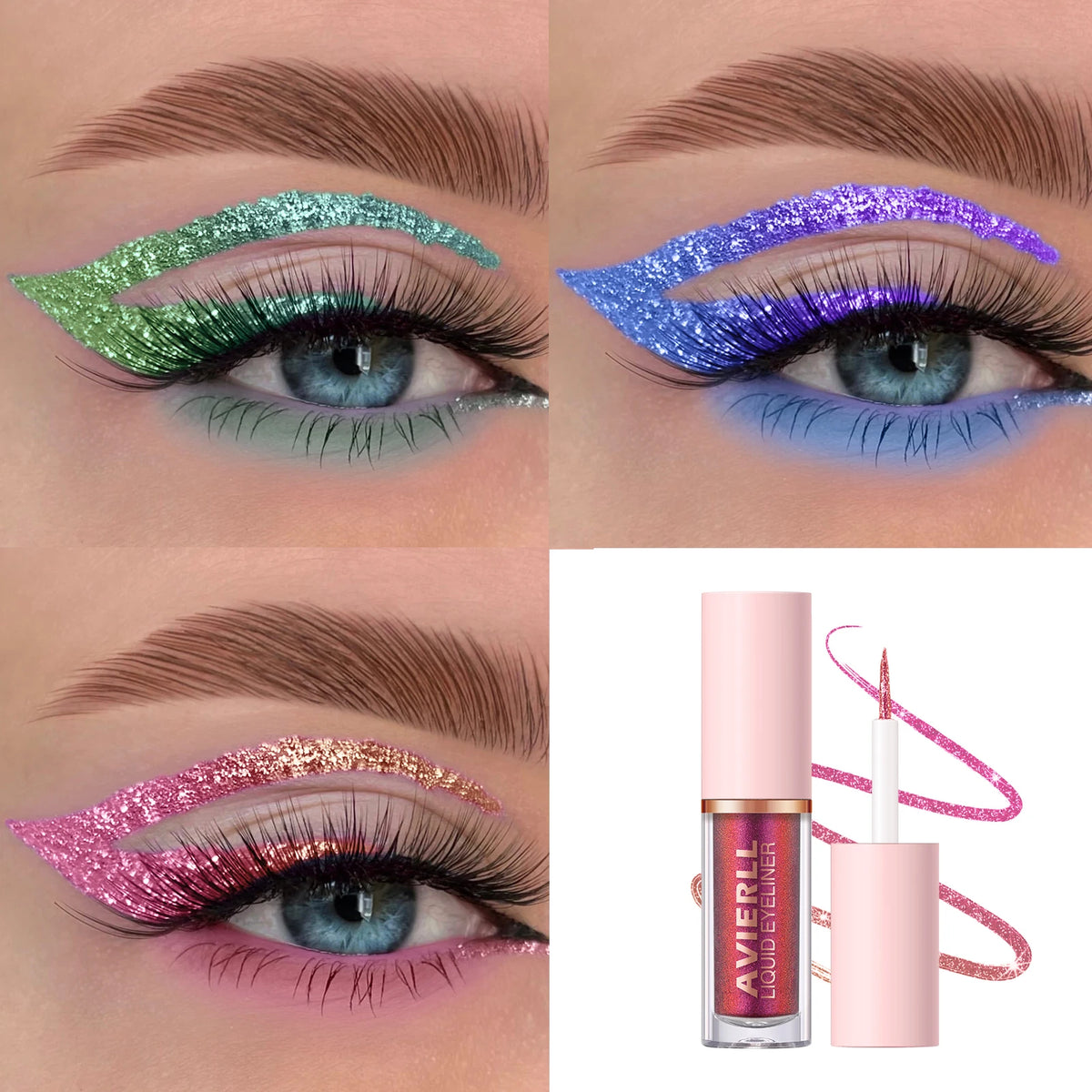Chameleon Eyeliner Set, 8 Colors, Long-lasting Waterproof  Glitter Liquid Eyeshadow, No Smudging, Fast-drying, Eye Makeup Gift