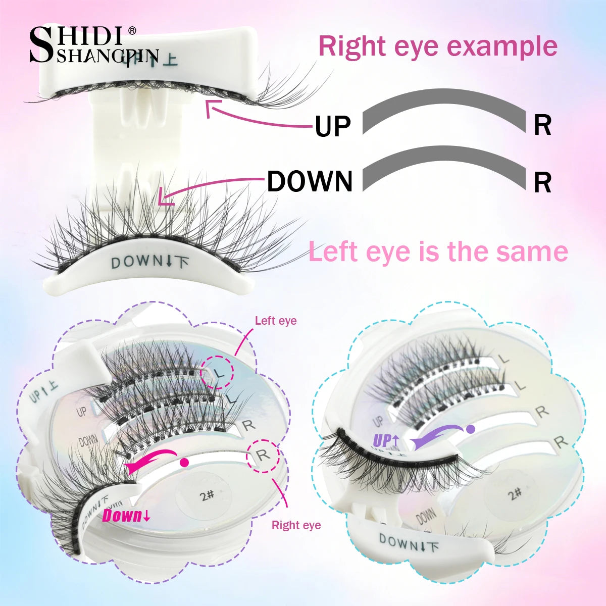 Reusable Magnetic Lashes 1 Pair Magnetic False Eyelashes Set with Tweezers Makeup Tool Natural Look Fluffy Faux Mink Lashes Cils