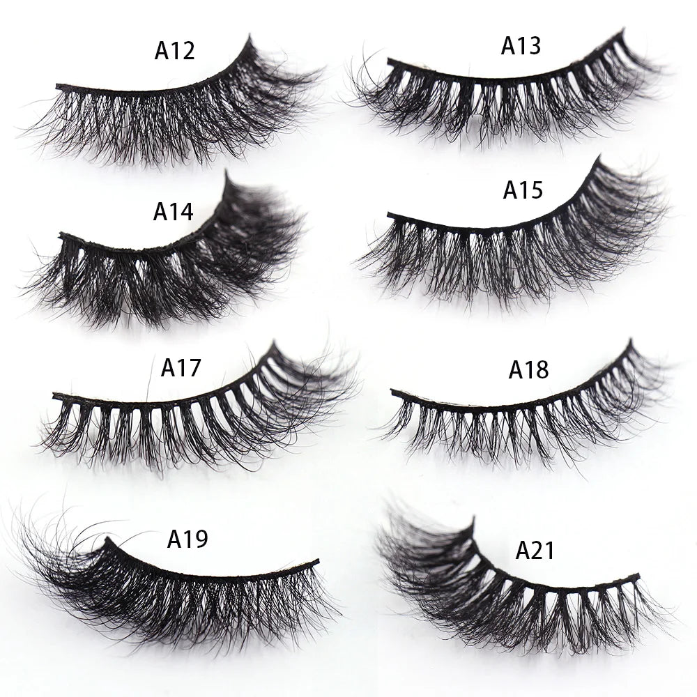 LEHUAMAO 3D Mink Lashes soft Fluffy Wispy 3D Mink Eyelashes Full Strip Lashes Soft False Eyelashes Makeup Lashes A01