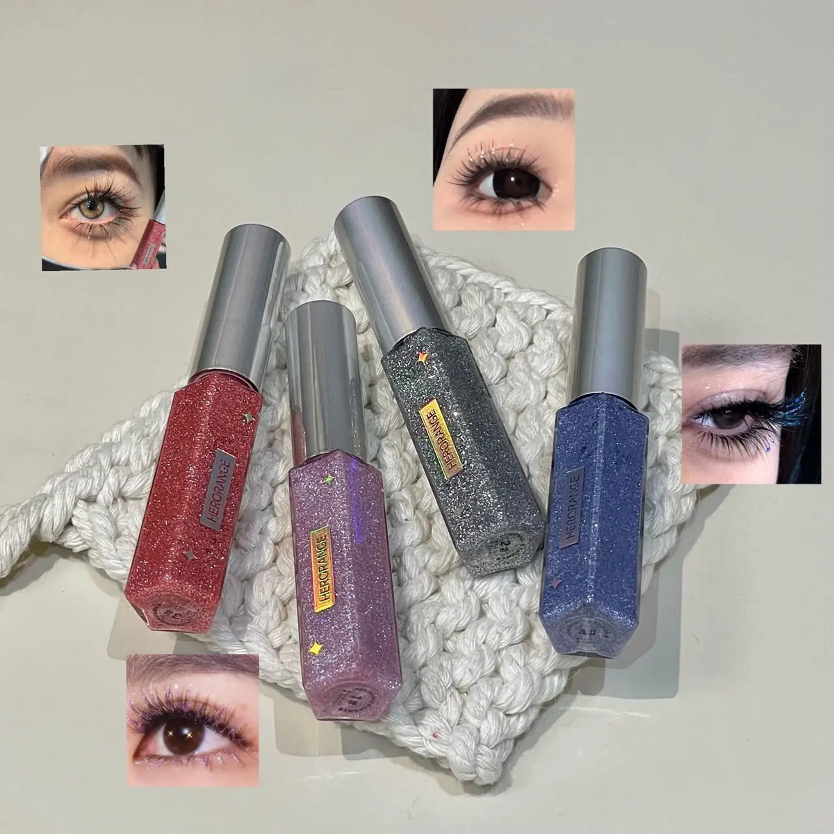 Herorange Colored Mascara Diamond Dust Non-Smudge Non-Stain Lengthening Volumizing Curling Glitter Lashes