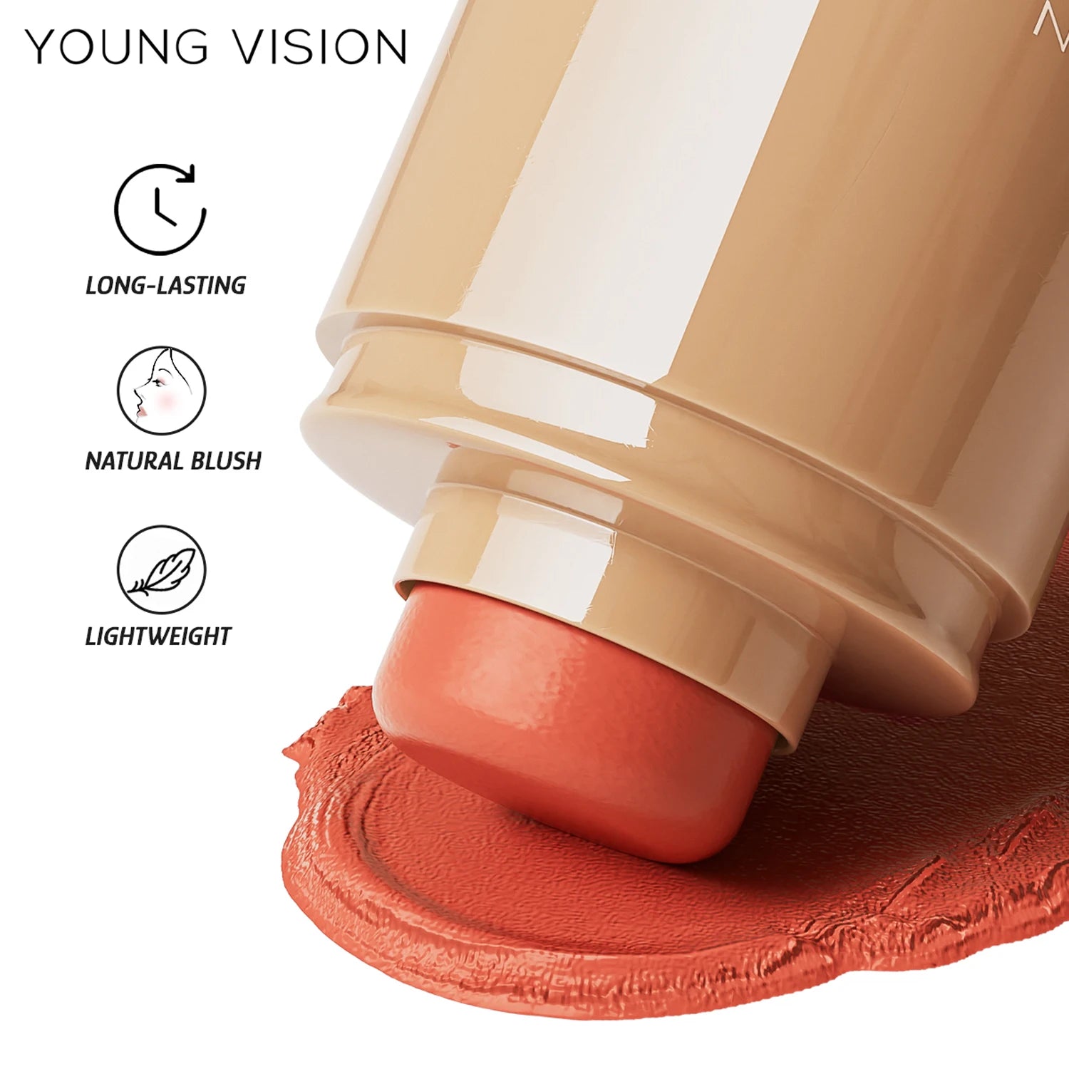 6-Color Pocket Blush with Matte Finish, Natural-Looking, Waterproof Lip and Cheek Dual-Use Creamy Texture Blush Stick