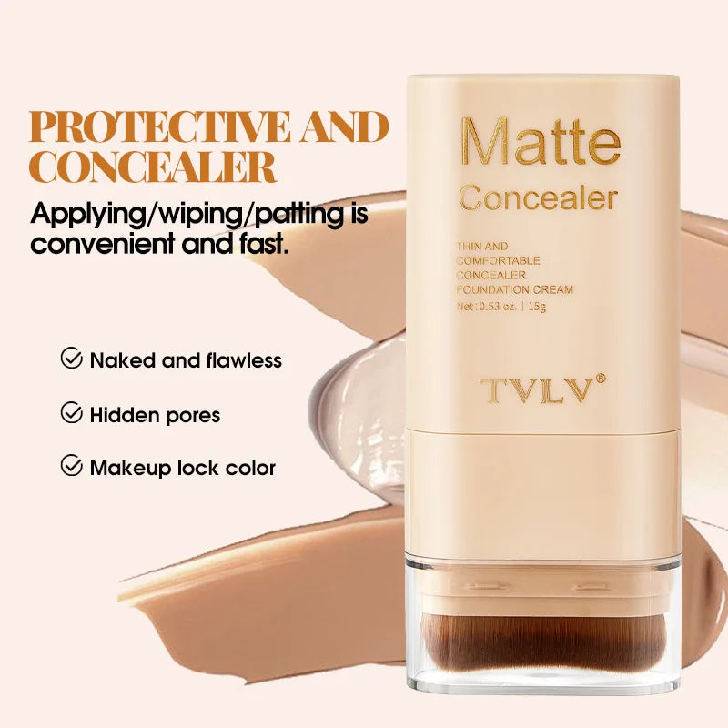 Eraser Concealer Double-Head Foundation Stick, Nine-color Waterproof Non-Gluggy Solid Foundation Cream