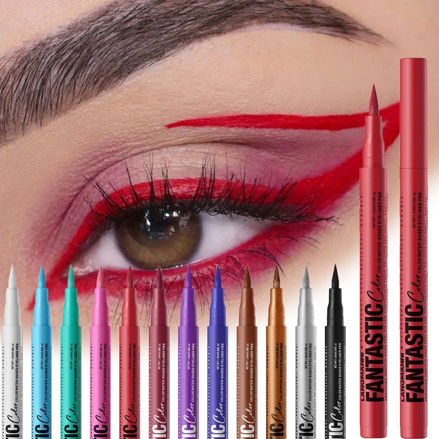 Waterproof Eyeliner Long Lasting Pencil Colourful Pigment Blue Black White Color Gel Eye Liner Pen Makeup Eye Beauty Cosmetics